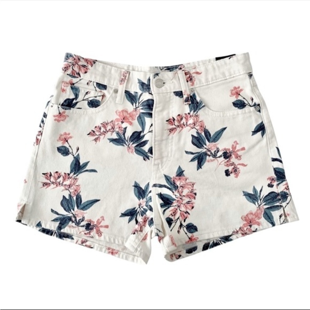 Lucky Brand‎ Lucky Pins White Floral Denim Shorts
